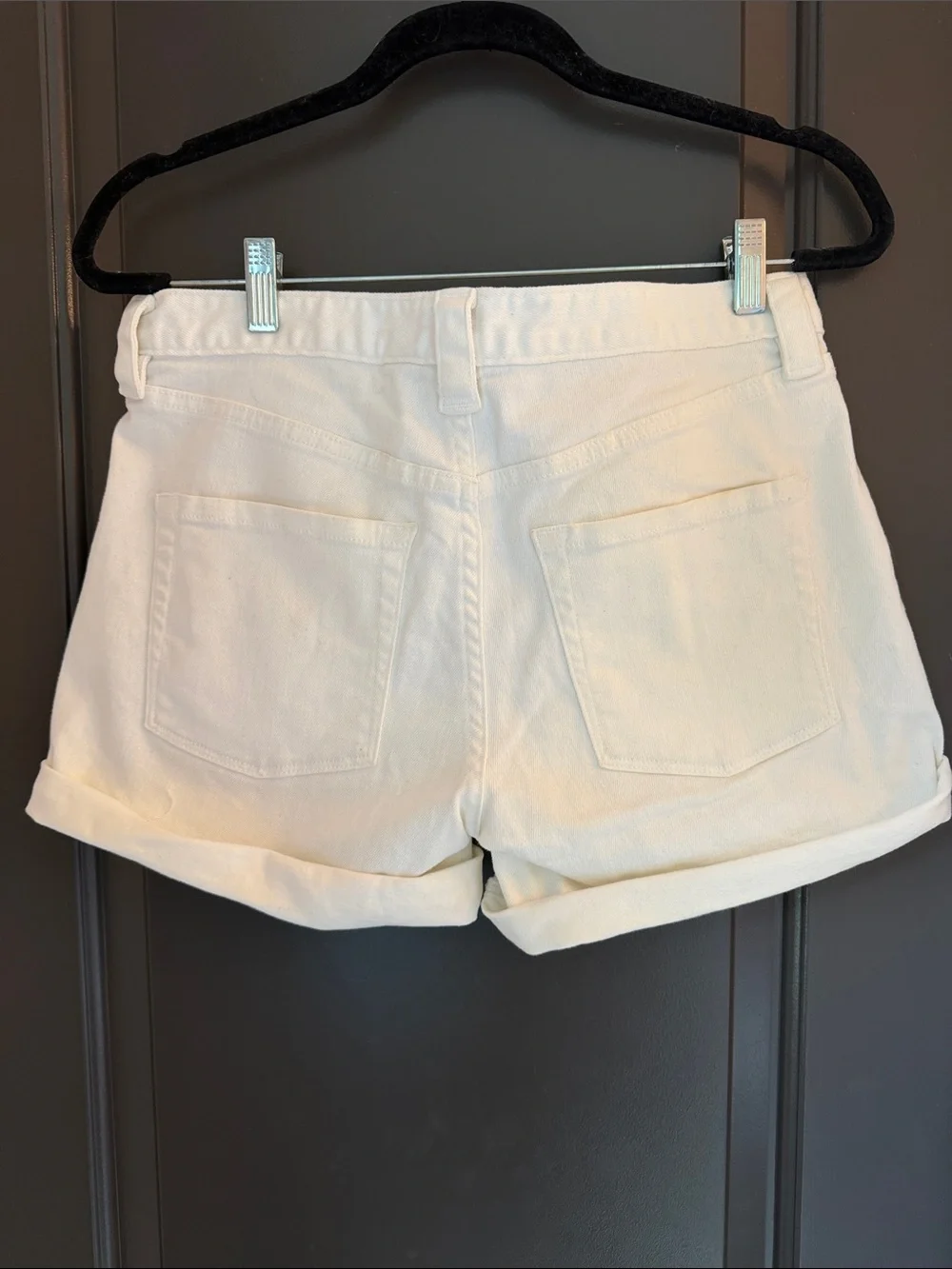 J. Crew White Rolled-Hem Denim Shorts Size 6